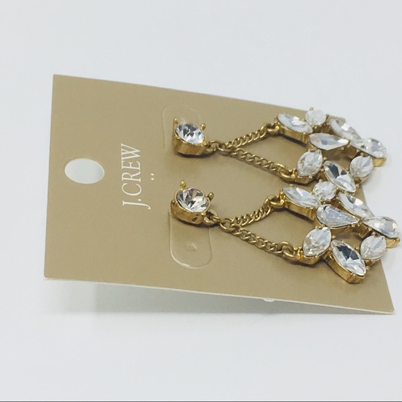 J. Crew Factory Faux Diamond Dangle Earrings - Picture 7 of 8